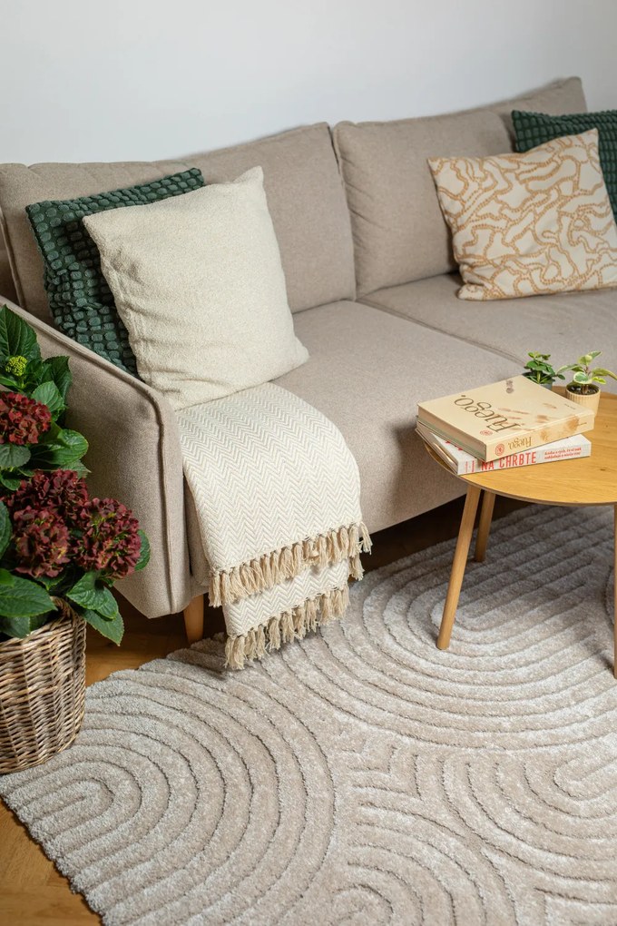 Kusový koberec Cocoon 59602-055, 80x150, biela, obývacia izba, Balta