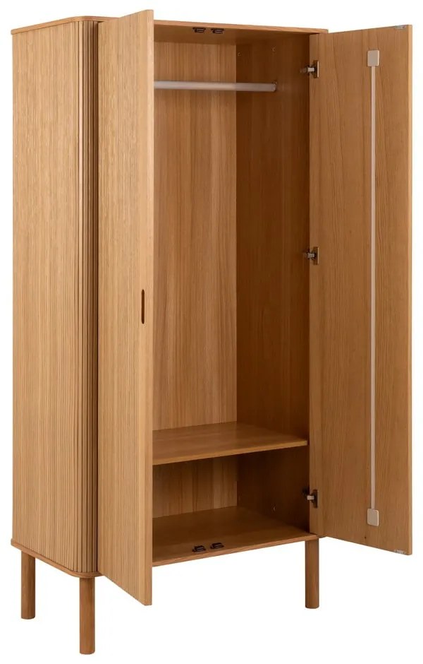 Šatníková skriňa v dekore duba v prírodnej farbe 100x200x55 cm Langley – Actona