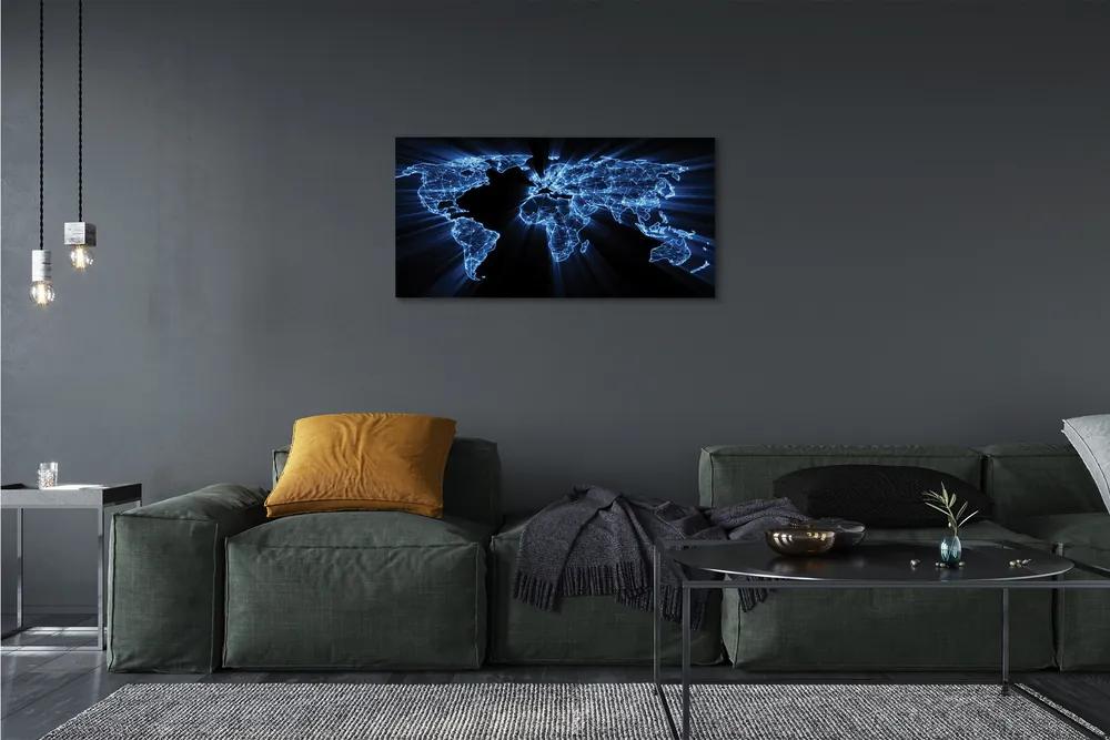 Obraz canvas modrá mapa 100x50 cm