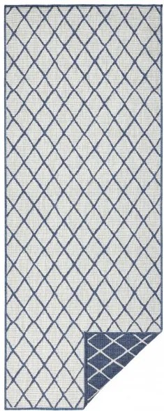 NORTHRUGS - Hanse Home koberce Kusový koberec Twin-Wendeteppiche 103119 blau creme – na von aj na doma - 120x170 cm