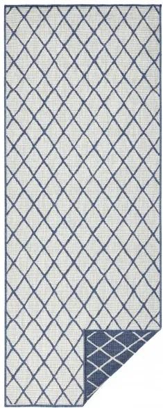 NORTHRUGS - Hanse Home koberce Kusový koberec Twin-Wendeteppiche 103119 blau creme – na von aj na doma - 80x150 cm