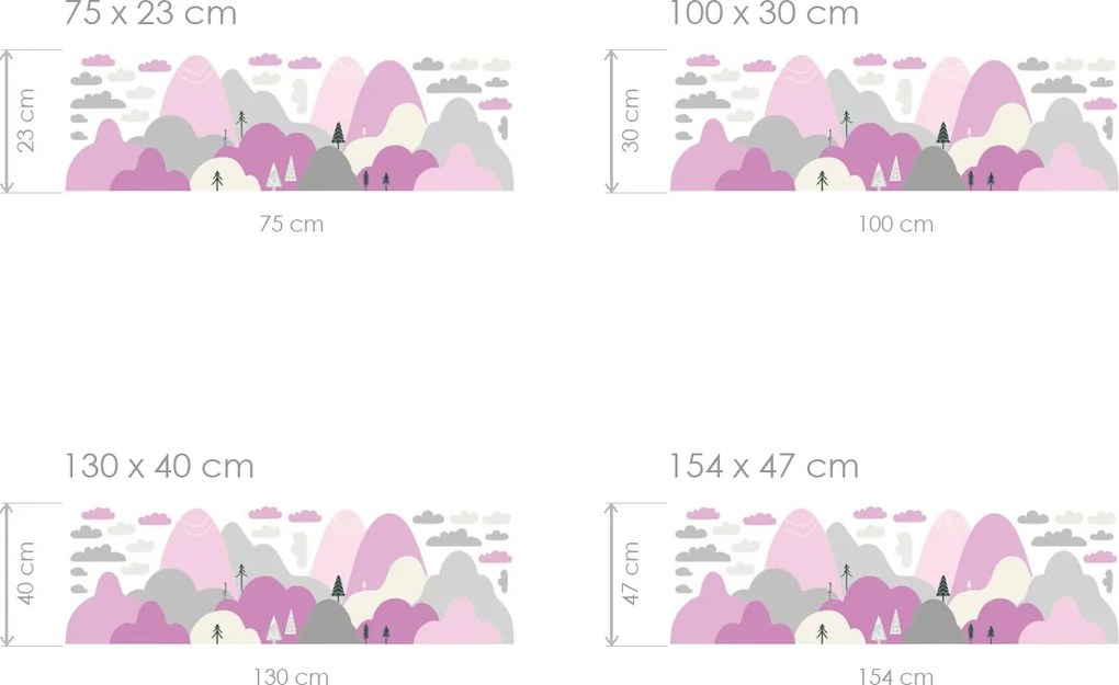 Nordic kopčeky ružové textilní prelepiteľné nálepky na stenu hárok 75 x 23 cm
