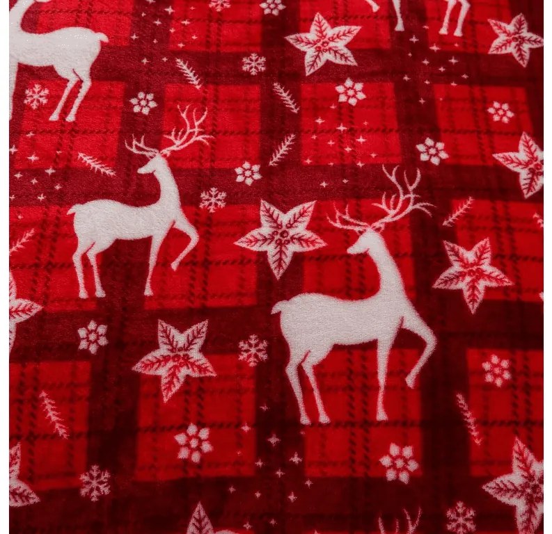 Mikroplyšové obliečky VELVET CHRISTMAS červené Rozmer obliečky: 2 ks 70 x 90 cm | 200 x 220 cm