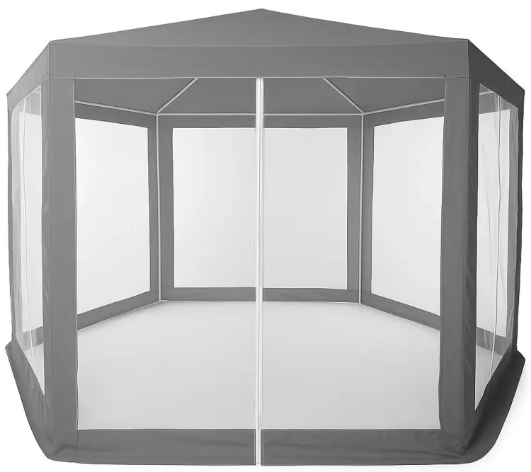 Záhradný altánok s moskytiérou 2 x 2 m sivá