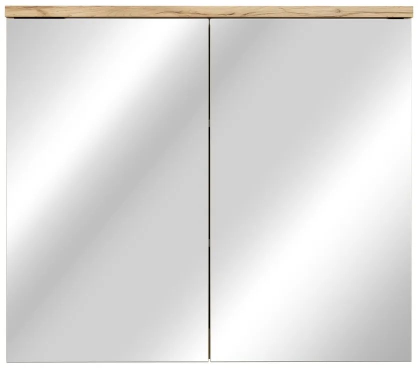 Závěsná skříňka se zrcadlem Bali 84-80-2D kašmír/dub wotan