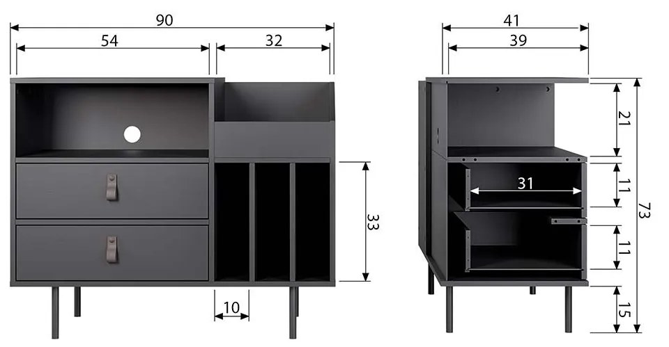 Skrinka na platne Jackson 73 × 90 × 41 cm