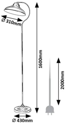 Rabalux 5310 - Stojacia lampa DRAGAN 1xE27/60W/230V