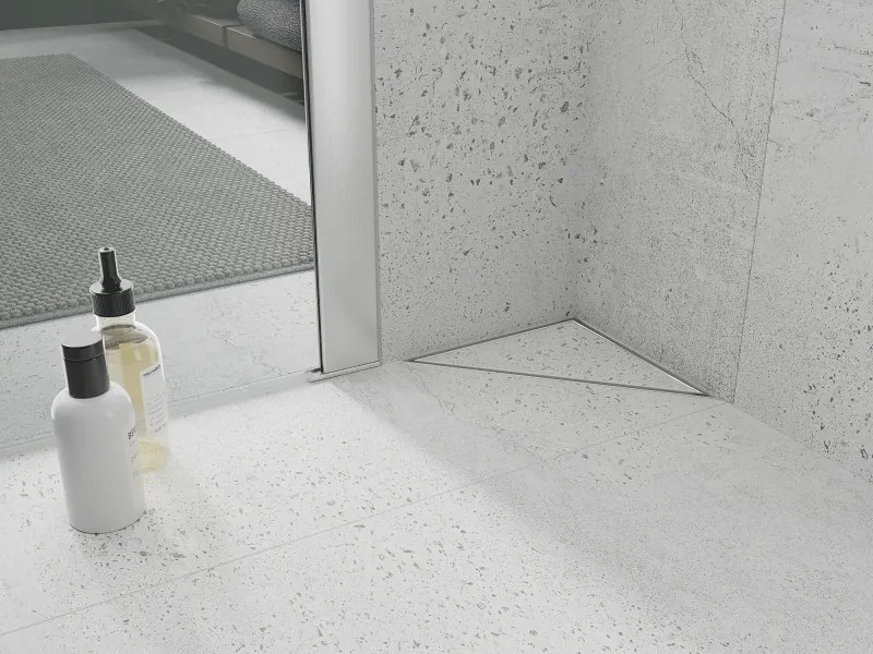 Mexen Flat, rohový sprchový žľab 20 x 20 cm, biela, 1210320