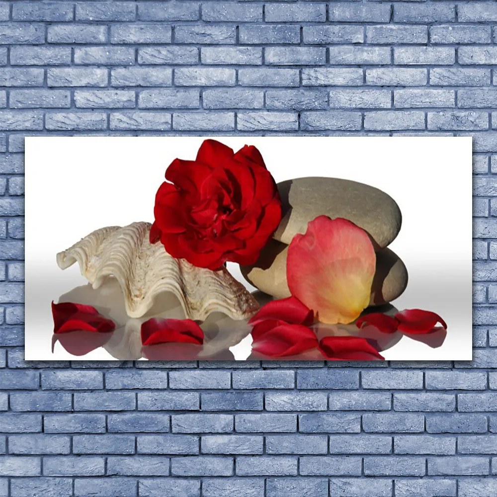 Obraz Canvas Ruže plátky mŕtva príroda 140x70 cm