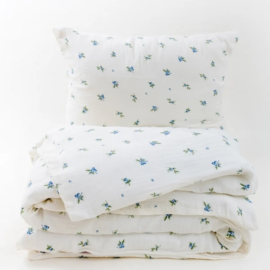 Matex Mušelínové obliečky Čučoriedky, 140 x 200 cm, 70 x 90 cm