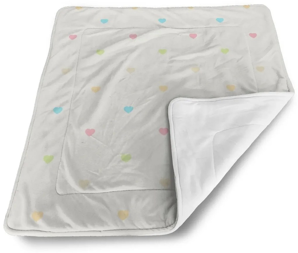 Sablio Deka pre bábätko Farebné srdiečka na béžovej - 80x100 cm