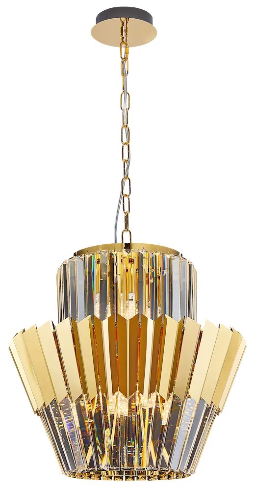 Luster Donna, 1x krištáľové/zlaté kovové tienidlo, (fi 45cm), g
