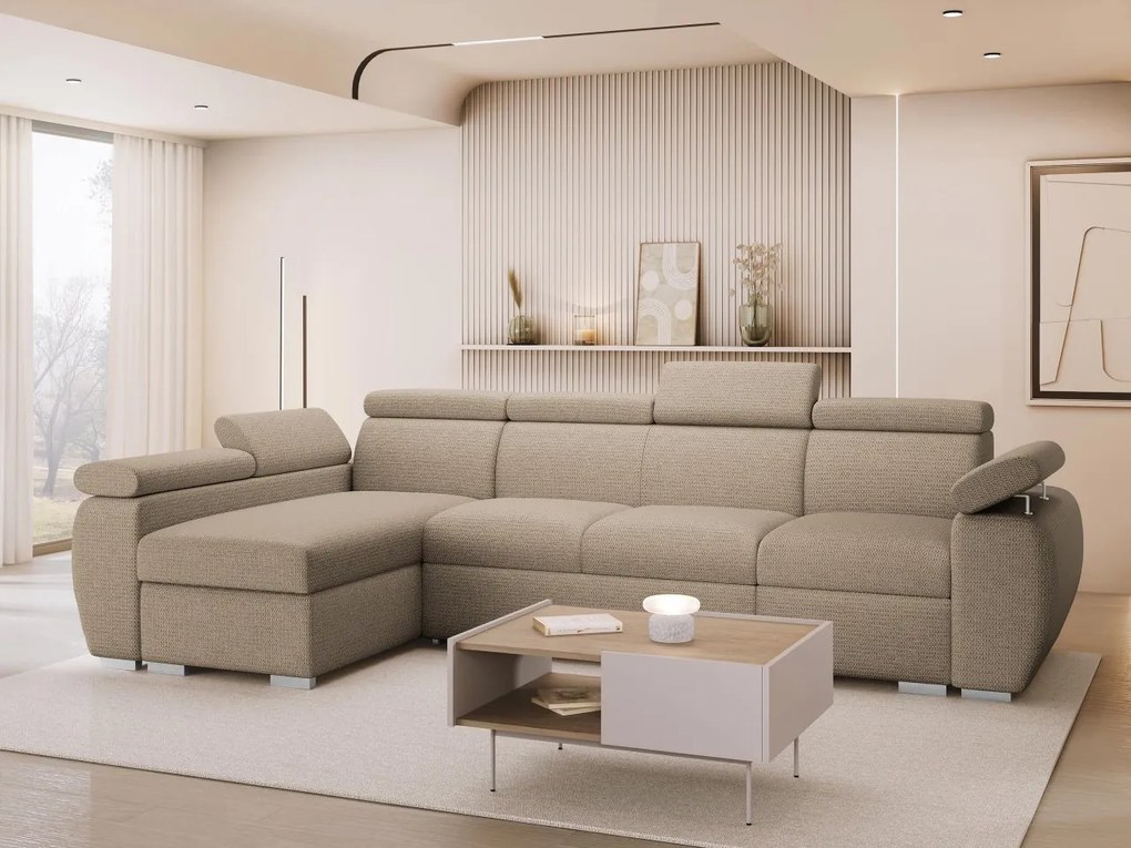 Rohová rozkladacia pohovka Giza LCP, Strana: Ľavá - LCp+2r+1p(65), Dostupné poťahy: Kronos 22