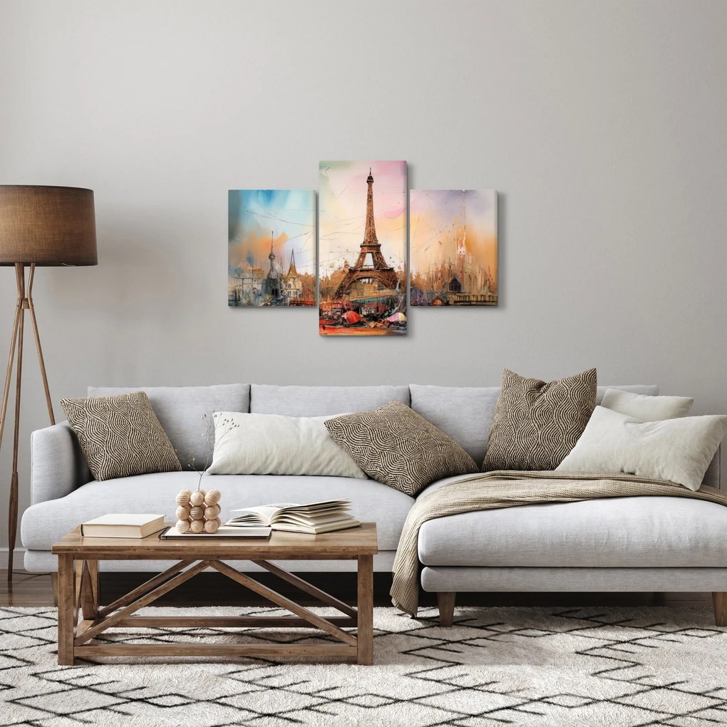 Obraz - Maľba Eiffelovej veže (90x60 cm)