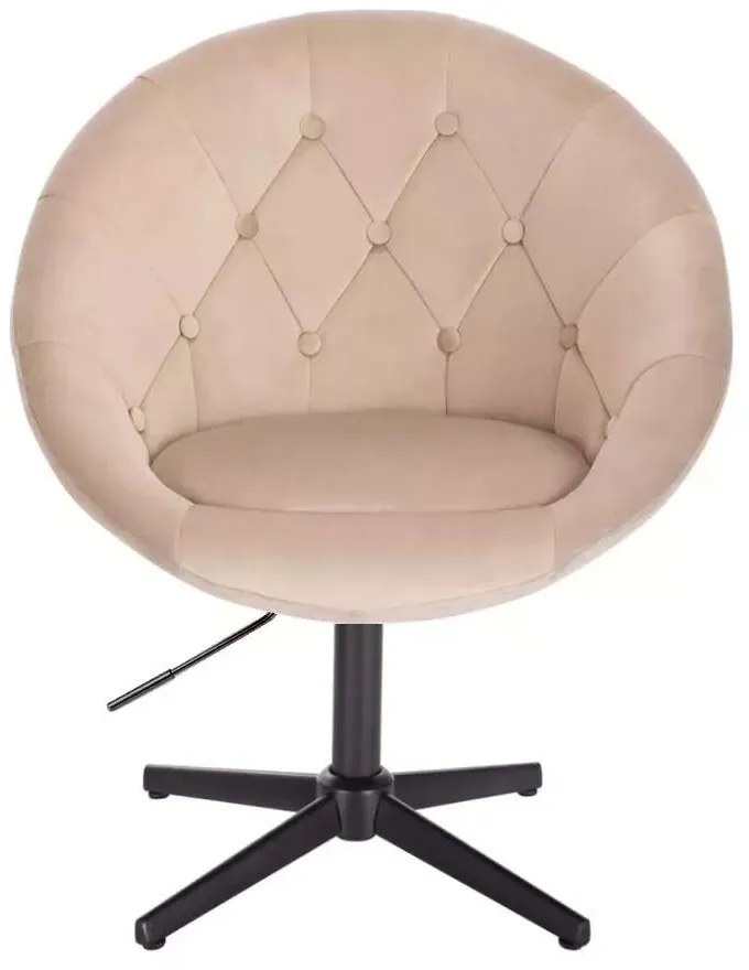LuxuryForm DESIGN Kreslo VERA VELUR na čiernom kríži - latte