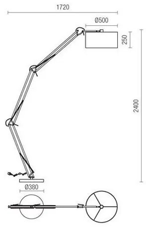Redo 02-385 - Stojacia lampa AZAR 1xE27/42W/230V biela/chróm