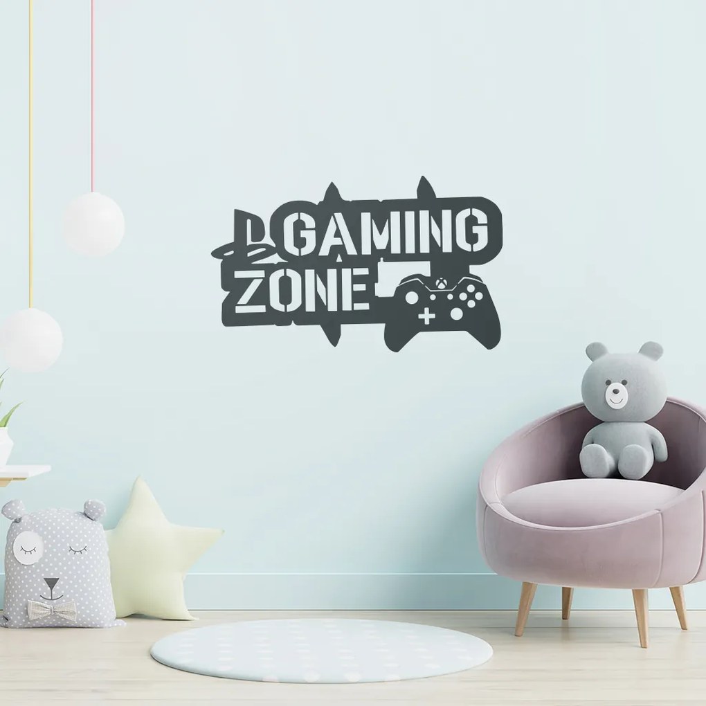 Veselá Stena Samolepka Gaming zone Farba: šedá, Veľkosť: 80 X 48 cm