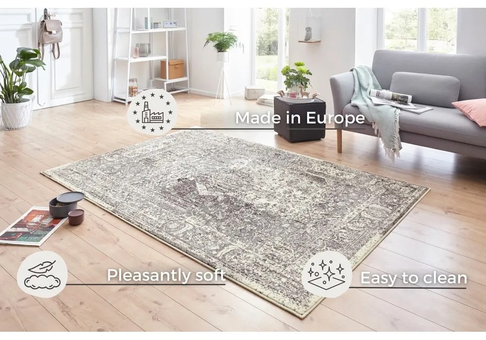 Sivo-krémový koberec Hanse Home Celebration Plume, 120 x 170 cm