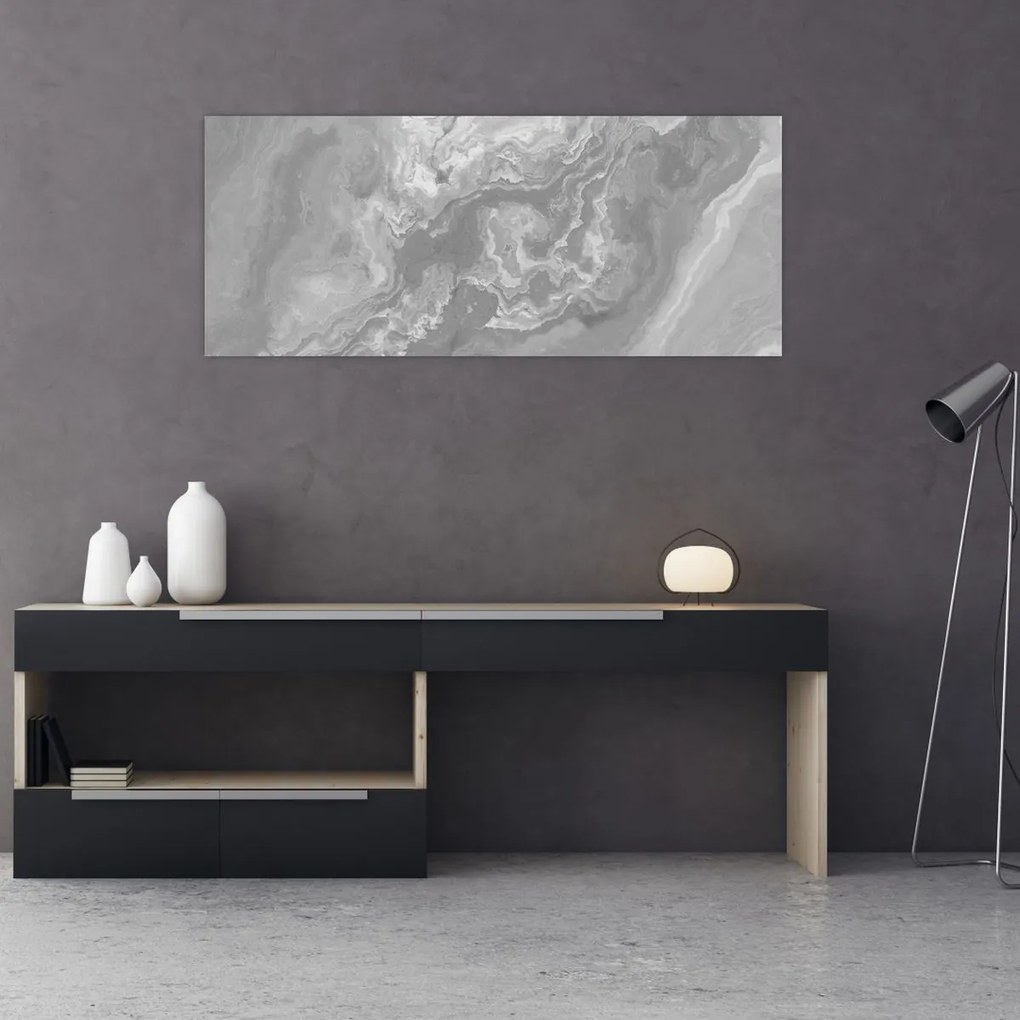 Obraz - Mramor v čiernobielej (120x50 cm)