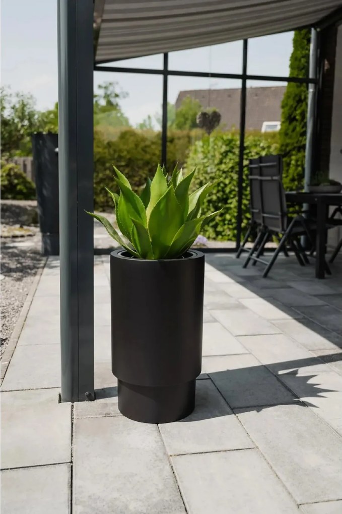 Kvetináč ESCADA, sklolaminát, výška 60 cm, čierna