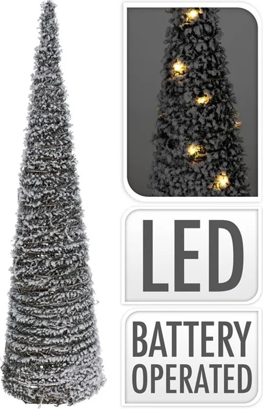 Zasnežený vianočný stromček s LED 80 cm