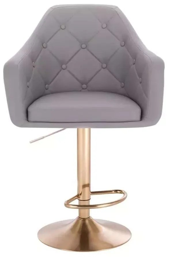 LuxuryForm DESIGN Barová stolička ANDORA na zlatom tanieri - šedá