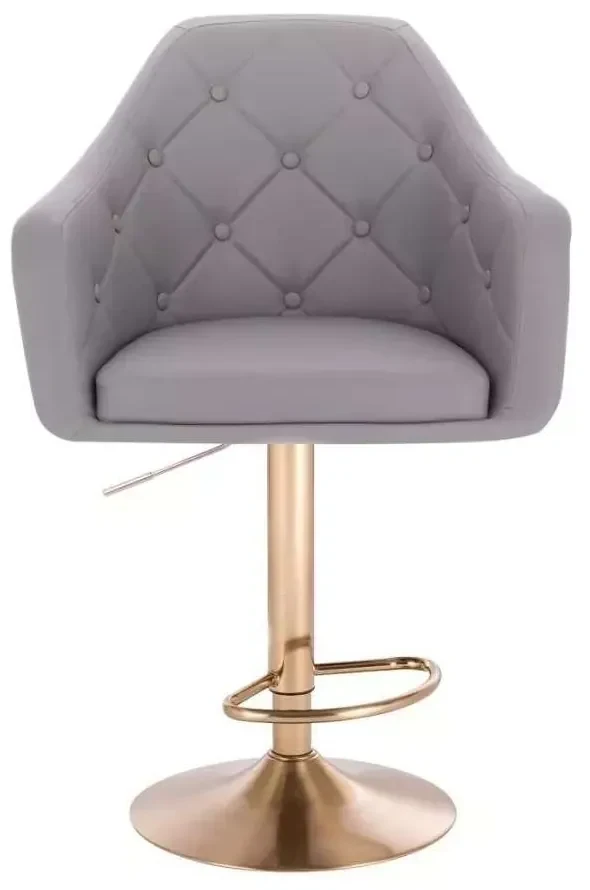 LuxuryForm DESIGN Barová stolička ANDORA na zlatom tanieri - šedá