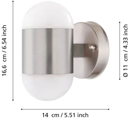 Eglo 75392 - LED vonkajšie nástenné svietidlo MEROLA 2xLED/3,7W/230V IP44, matný chróm