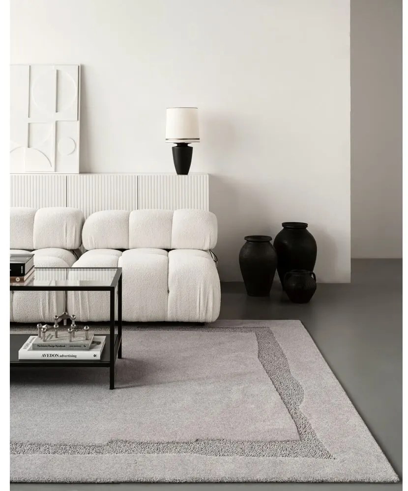 Sivý vlnený koberec 160x230 cm Morphic Rocca – Agnella