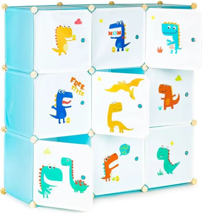 Detská modulárna policová skriňa s 9 policami