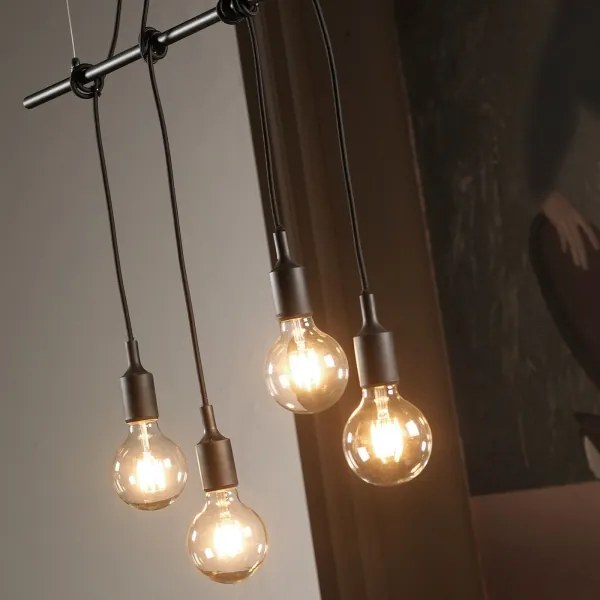 ONLI - Luster na lanku WIRE 4xE27/15W/230V čierna