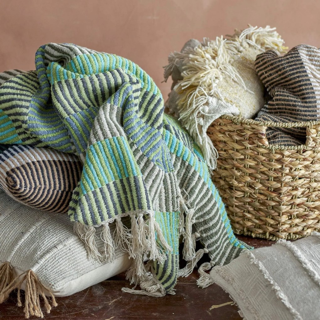 Bloomingville Prehoz z recyklovanej bavlny Isnel Blue 130 × 160 cm