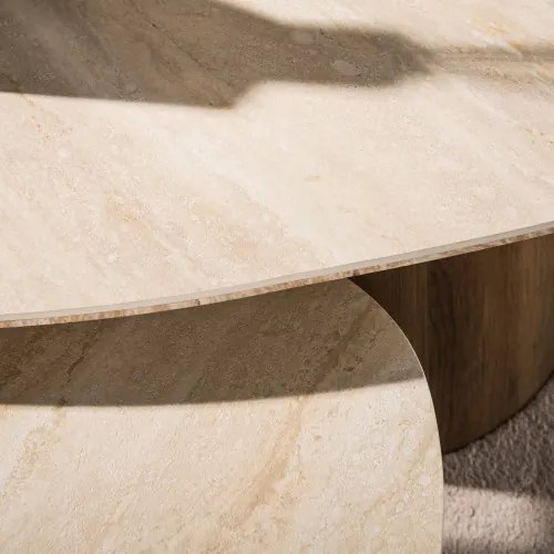 Konferenčný stôl 45-95 Romano 2-set 3D Ceramic Travertine - Komfort-nábytok