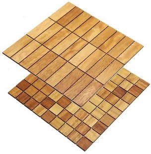 IROKO mozaika 2D - drevené obklady do kúpeľne a kuchyne 30 x 93 mm