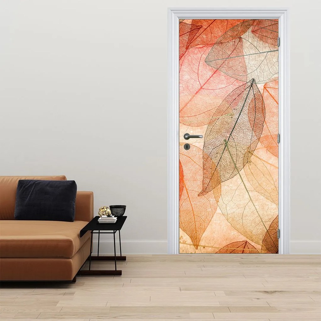 Fototapeta na dvere - Maľované jesenné lístie (95x205cm)
