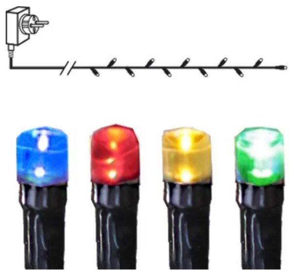 Eglo 410713 - LED Vonkajšia vianočná reťaz SERIE LED 160xLED 26m IP44 multicolor