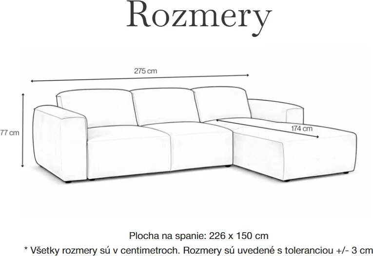 Dizajnová rohová sedačka ROZAN