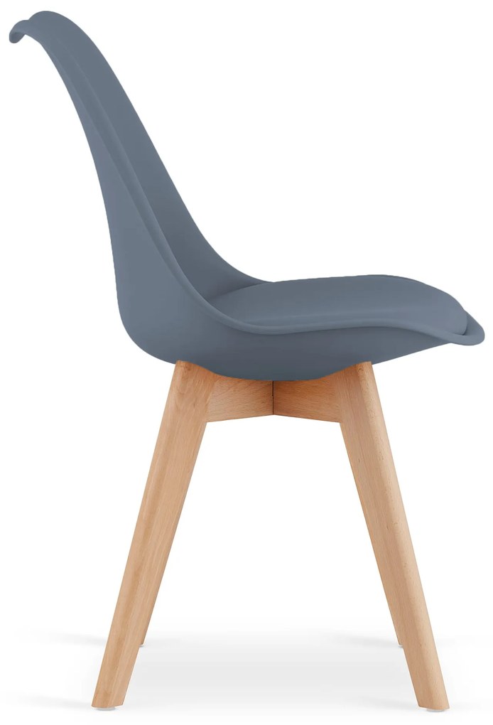 Tmavosivá stolička BALI MARK s bukovými nohami