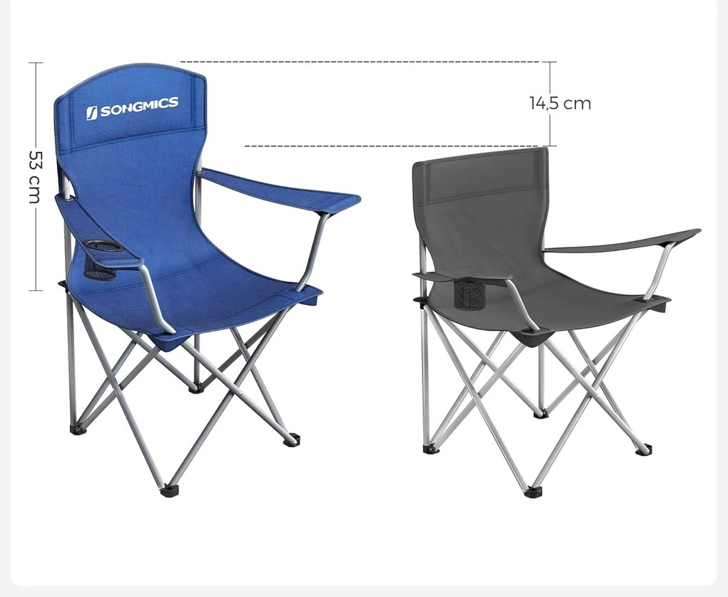 Set 2 ks kempingových židlí Glur modrý