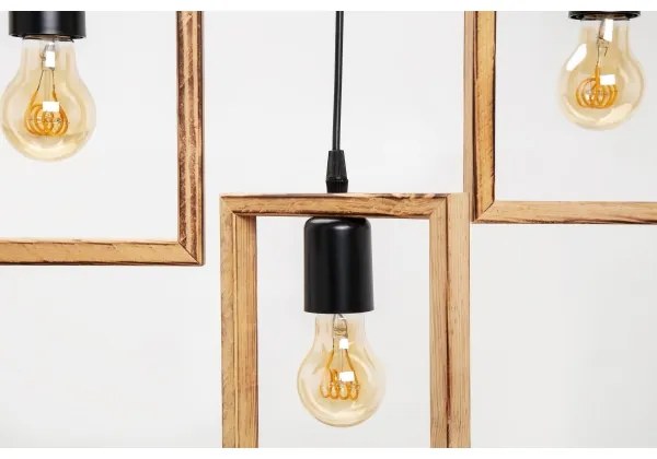 Zuma Line ASZ.1679 - Luster na lanku ATRIA 3xE27/20W/230V borovica/čierna