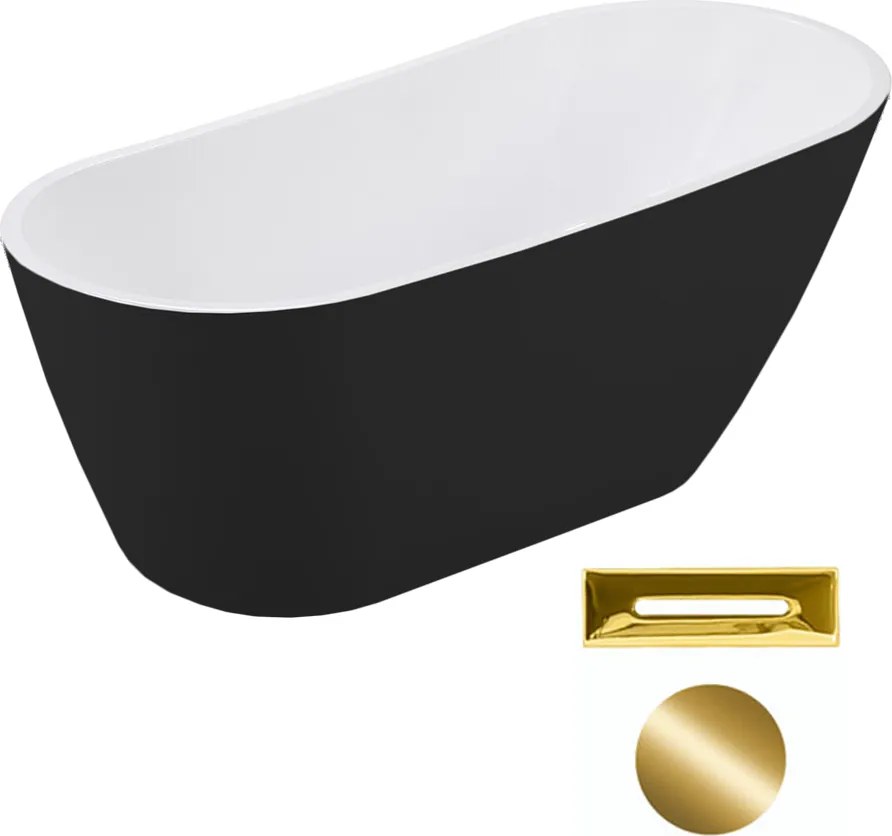 Besco Akrylátová voľne stojaca vaňa Melody BW 150x80 (170x80) BESCO-Typ výpuste: Click-Clack s prepadom, chróm, BESCO-Rozmery: 150x80, BESCO-Farba: B…