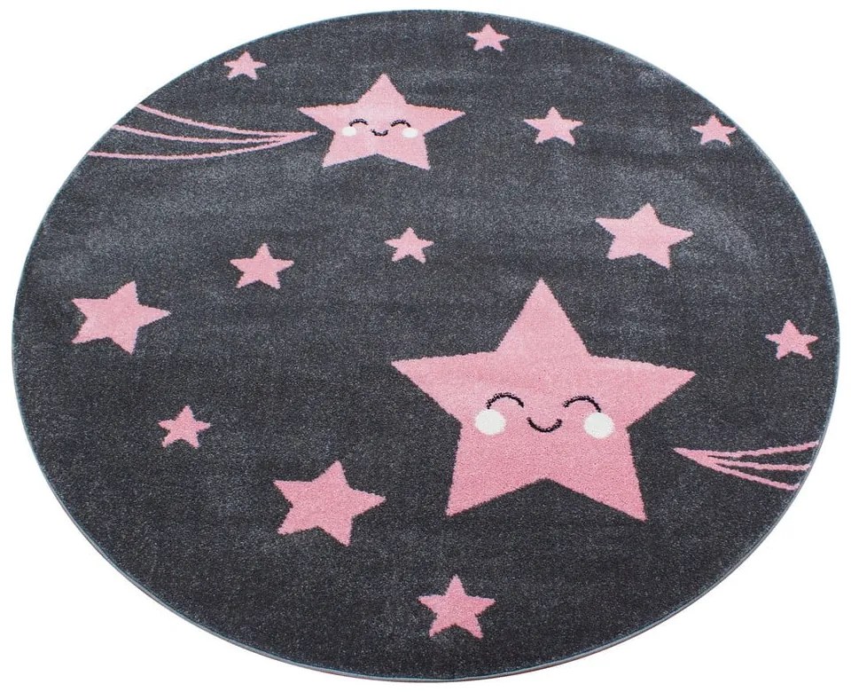 Ružovo-sivý detský koberec ø 120 cm Kids – Ayyildiz Carpets