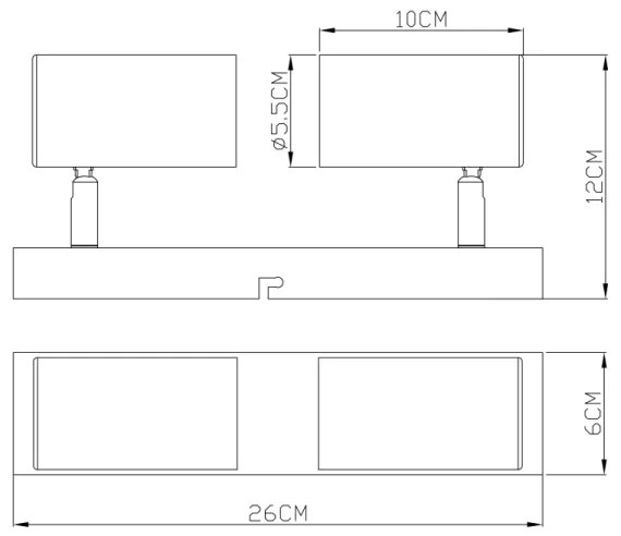 Globo 57911-2M - Bodové svietidlo ROBBY 2xGU10/35W/230V čierna/mosadz