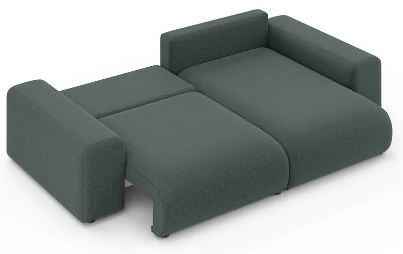 Tmavozelená rozkladacia rohová pohovka s úložným priestorom (variabilný roh) Luma – Ropez
