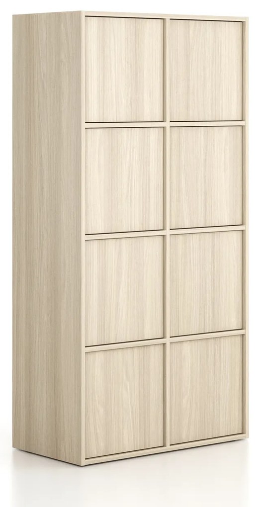 Kancelárska skriňa FRAME, 8x dvere, 872 x 450 x 1735 mm, PUSH-lock, dub prírodný