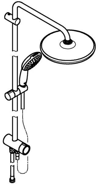 GROHE 266802431 - Sprchový systém VITALIO START SYSTEM 250 390 mm čierny