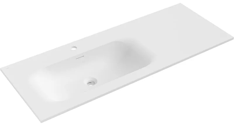 Mexen Vela, umývadlo na zapustenie 121 x 46,5 cm, ľavé, biela matná, 25231201L