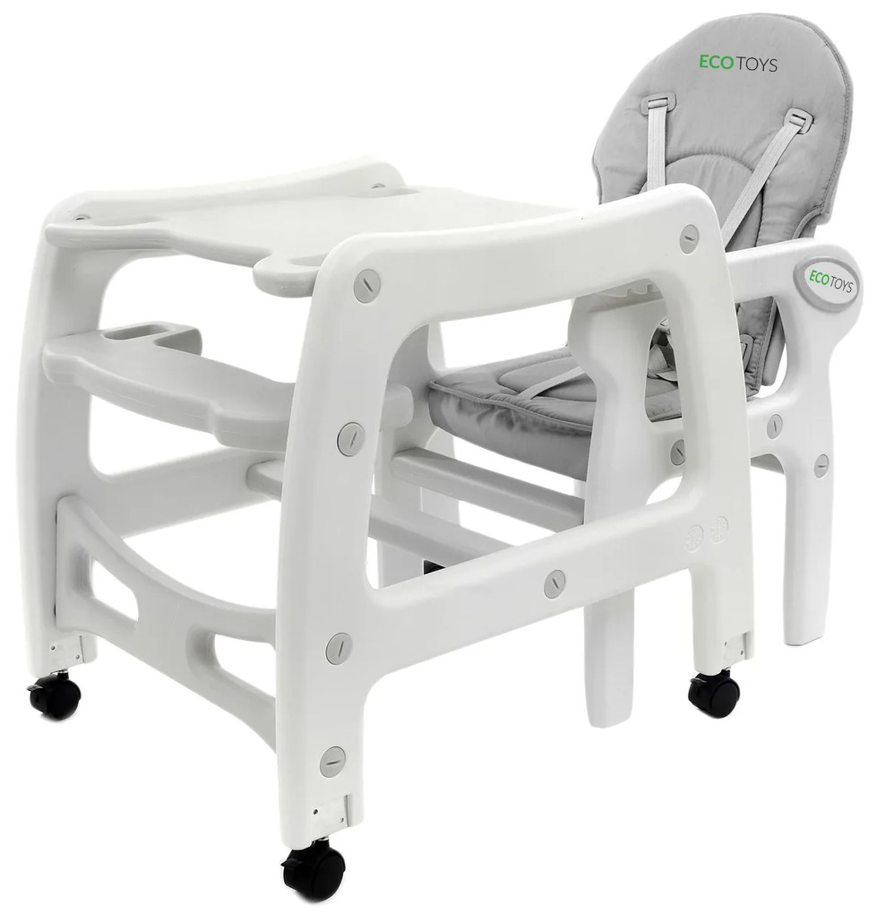 EcoToys Stolička na kŕmenie 3 v 1, hojdacie kreslo, stolička so stolom ECOTOYS