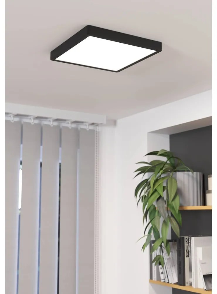 Čierne LED stropné svietidlo 28,5x28,5 cm FUEVA 5 – EGLO