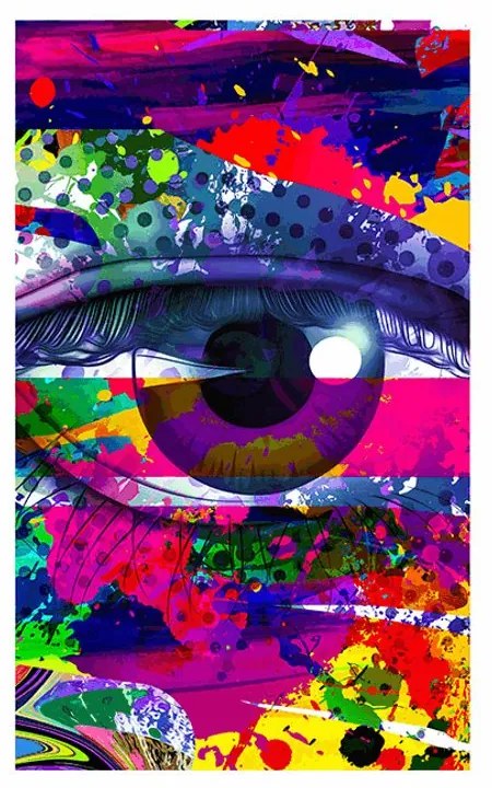Plagát s paspartou ľudské oko v pop-art štýle - 30x45 silver